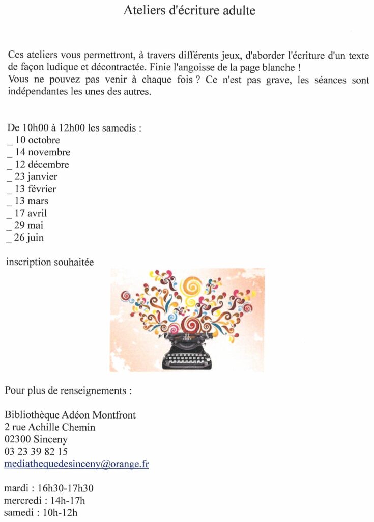 You are currently viewing Atelier d’écriture adulte