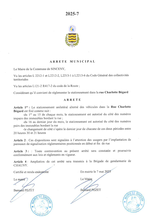 You are currently viewing Arrêté Municipal