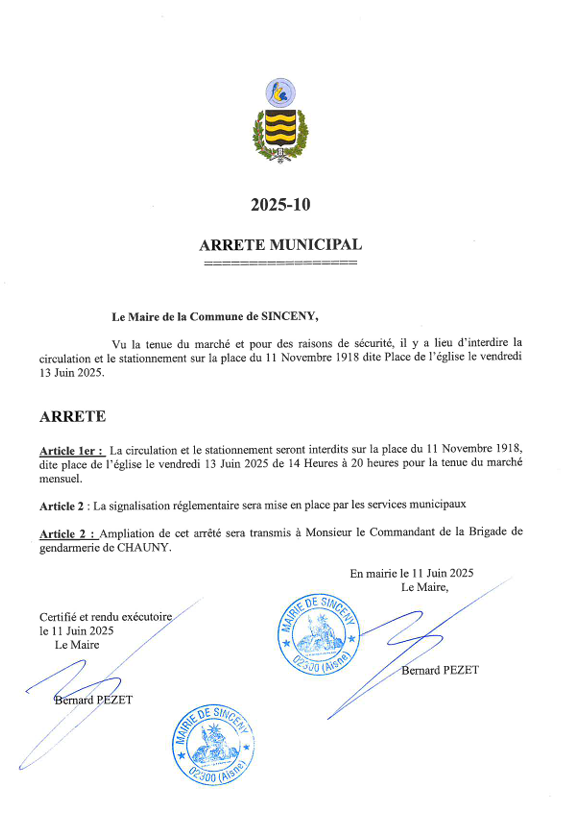You are currently viewing Arrêté Municipal