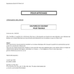 Coupure de courant pour travaux