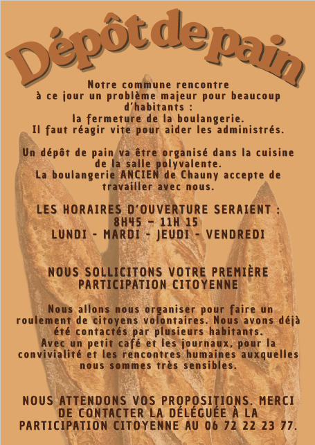 You are currently viewing Dépôt de pain