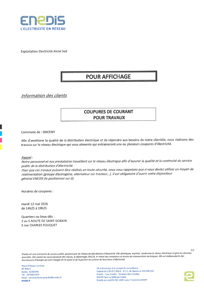 You are currently viewing COUPURES DE COURANT POUR TRAVAUX