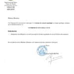 Prochaine réunion de Conseil Municipal
