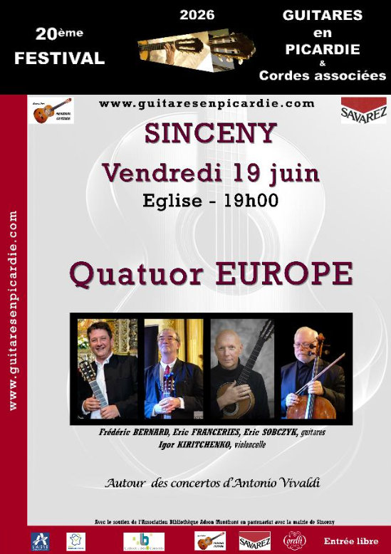 Concert vendredi 19 juin 2026 à l&rsquo;Église de Sinceny