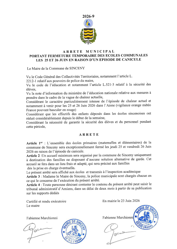FERMETURE DES ÉCOLES