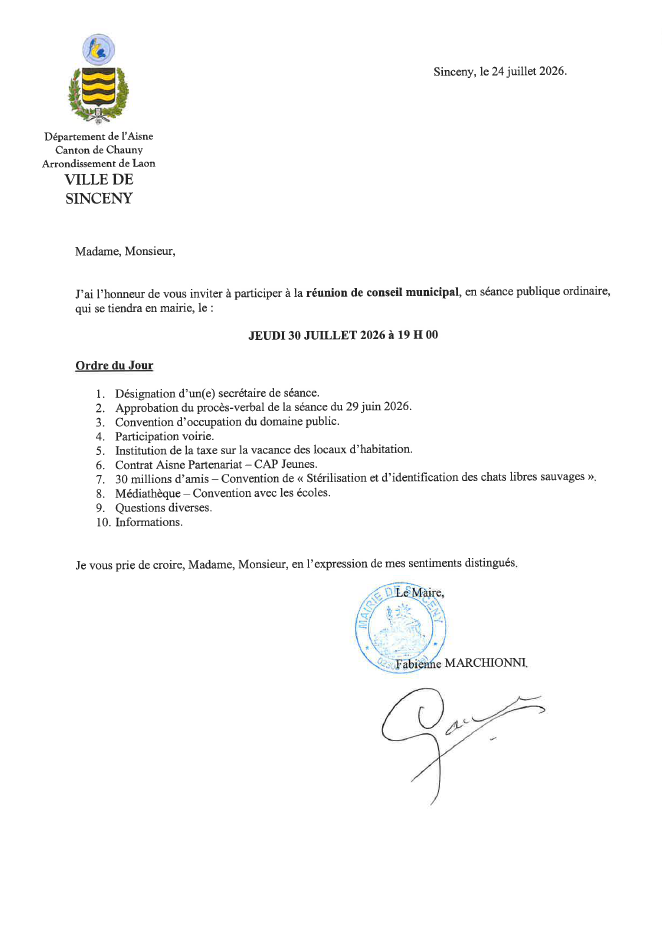 Réunion de Conseil Municipal