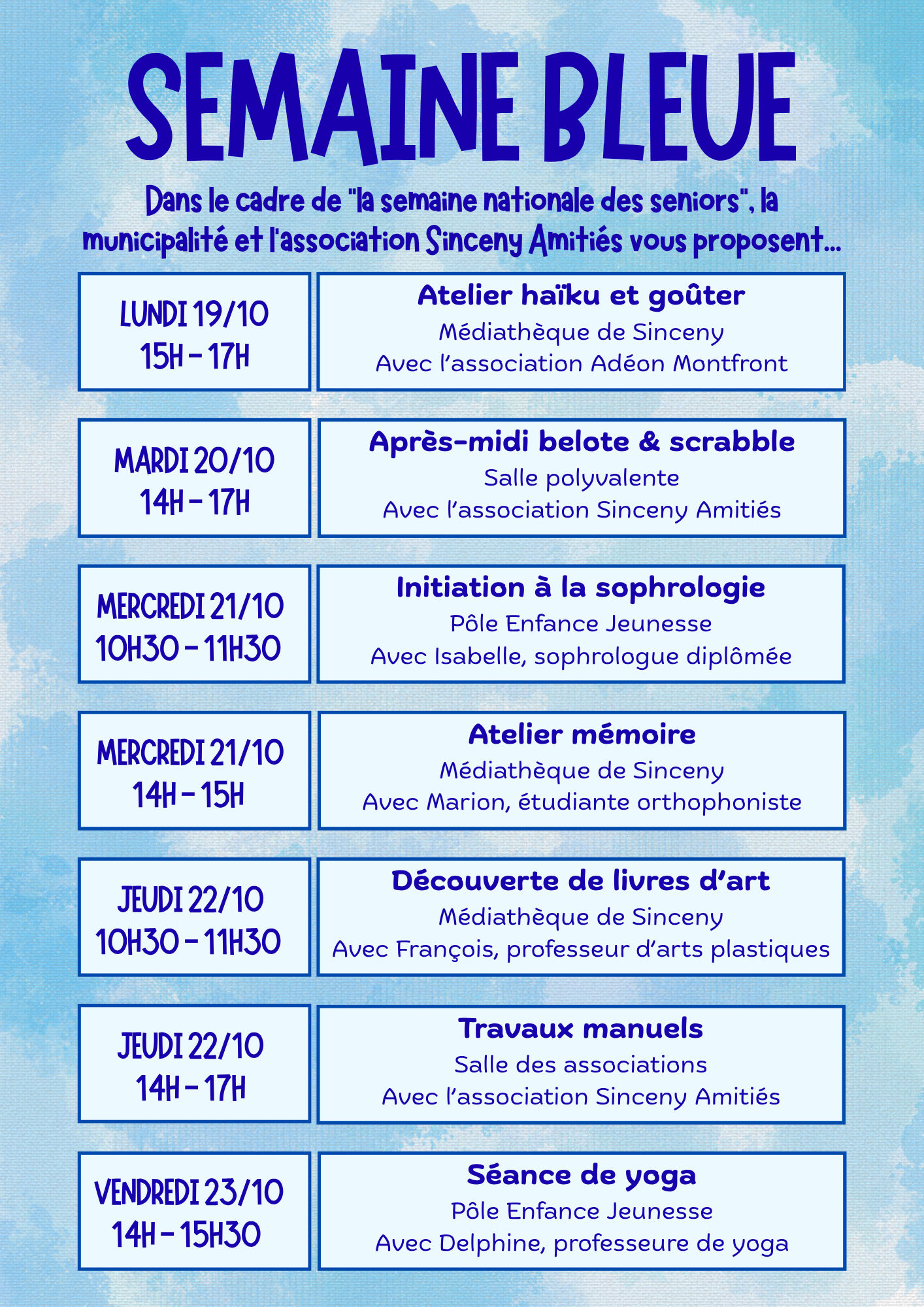 Vous consultez actuellement Semaine Bleue